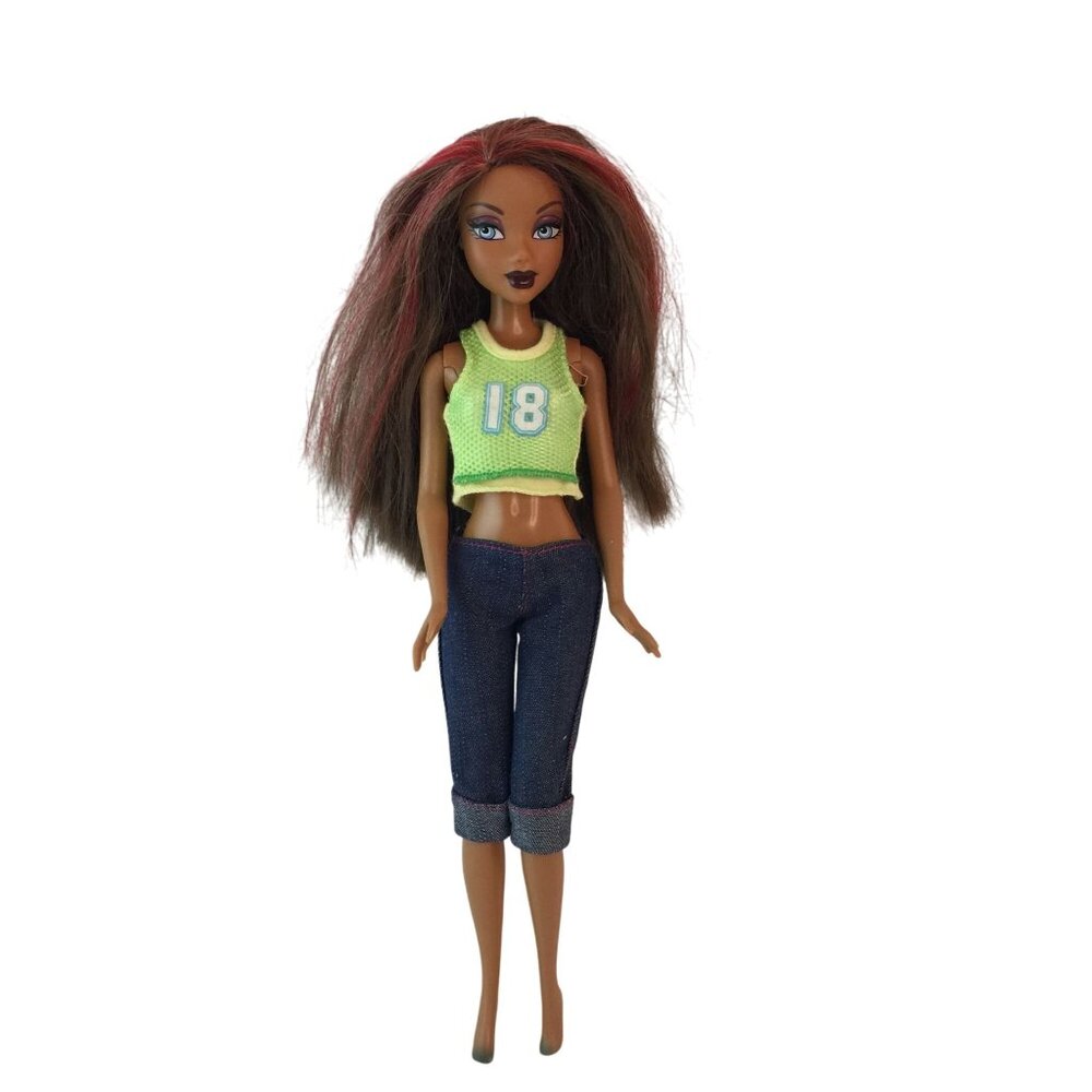 Mattel Barbie My Scene Swappin Styles Madison Doll Shirt Denim Pants Pink Hair H